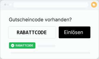 Erfolgreich eingelöster Rabattcode im Warenkorb mit Konfetti-Effekt