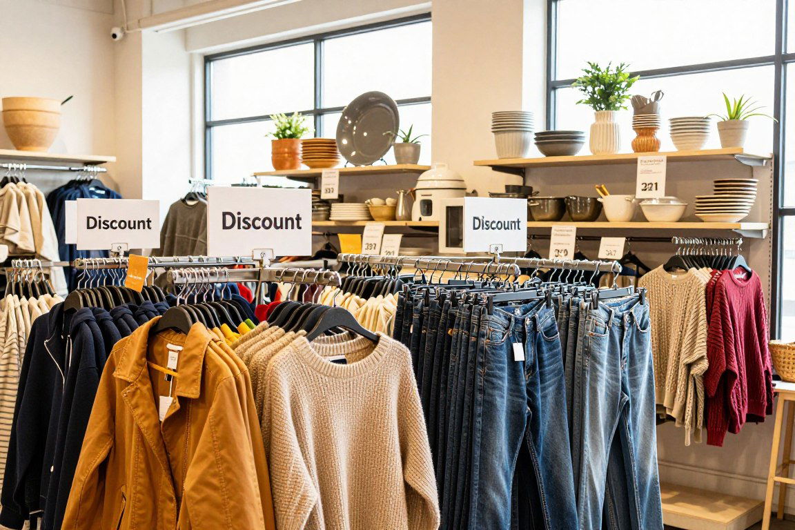 Modegeschäft mit rabattierten Preisen