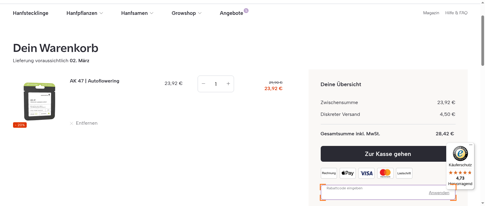 Hanfgarten Screenshot