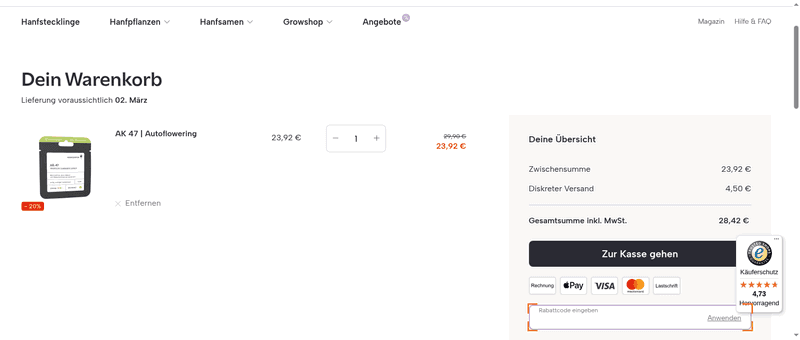 Hanfgarten Screenshot