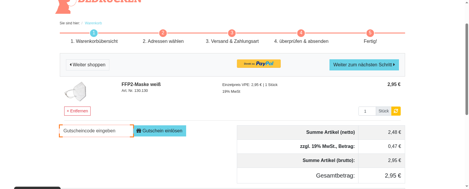 Masken-bedrucken Screenshot