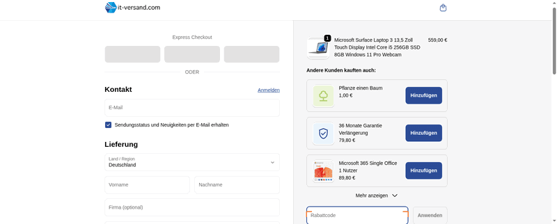 IT-Versand Screenshot