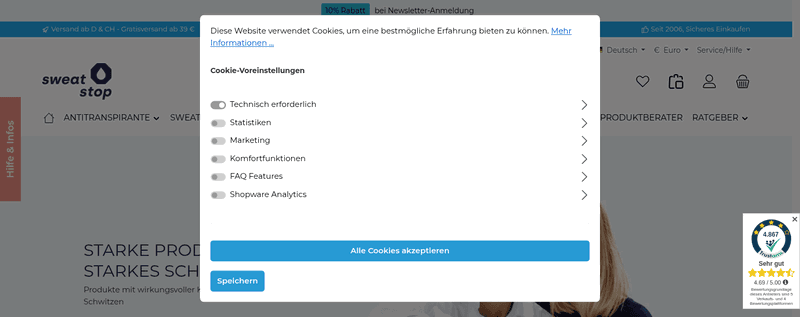 SweatStop Screenshot