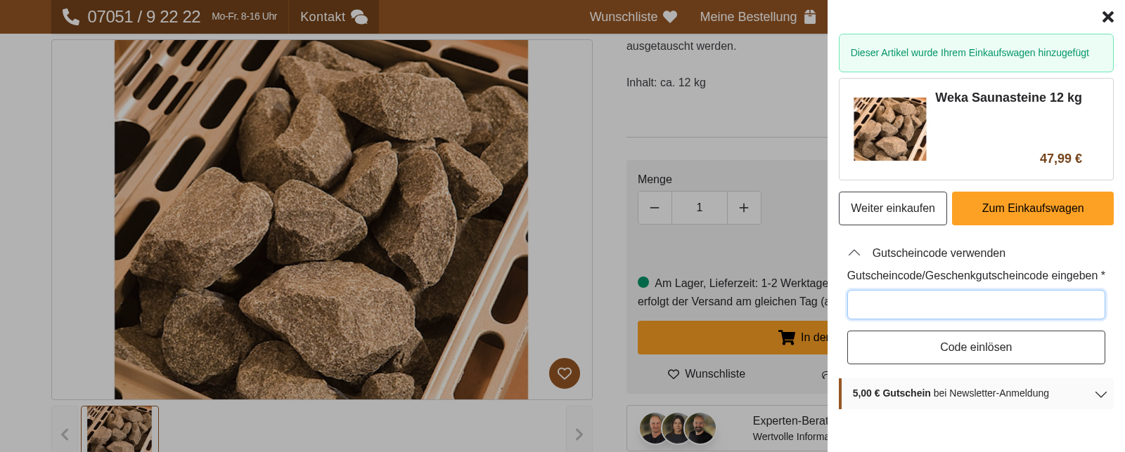 Mein-Saunashop Screenshot