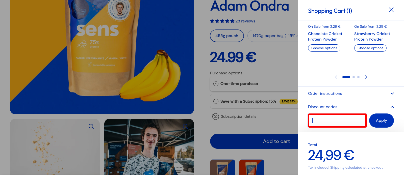 SENS Foods Screenshot