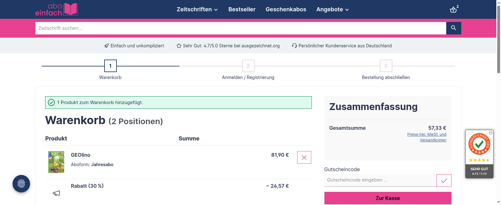 aboeinfach.de Screenshot