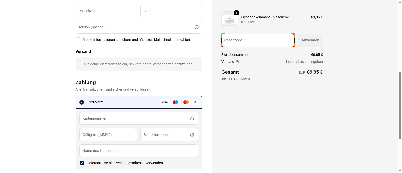 Geschenkdiamant Screenshot