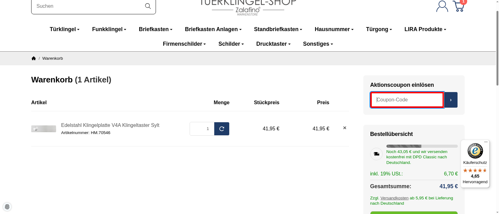 Türklingel-Shop Screenshot