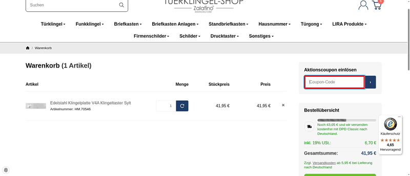 Türklingel-Shop Screenshot