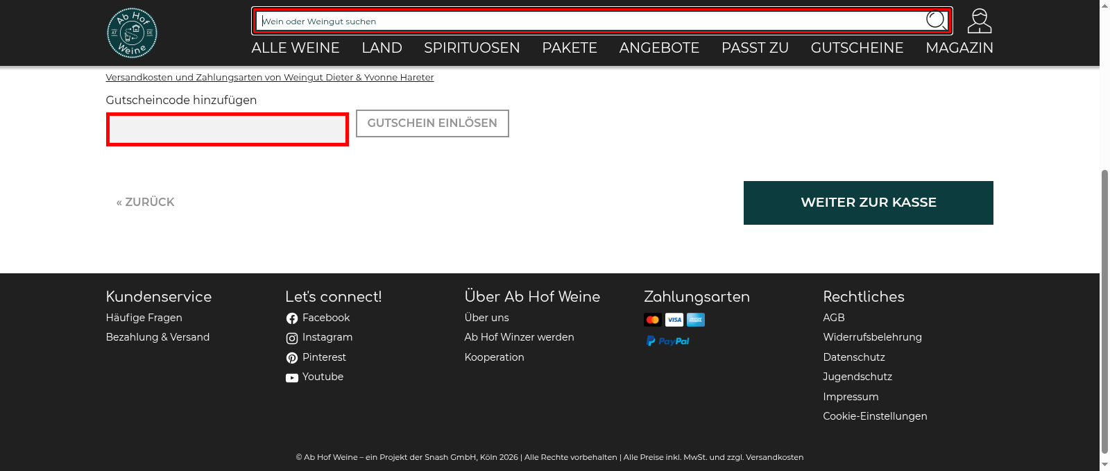 Ab Hof Weine Screenshot