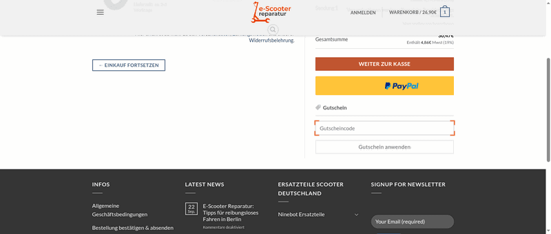 Escooter Reparatur Screenshot