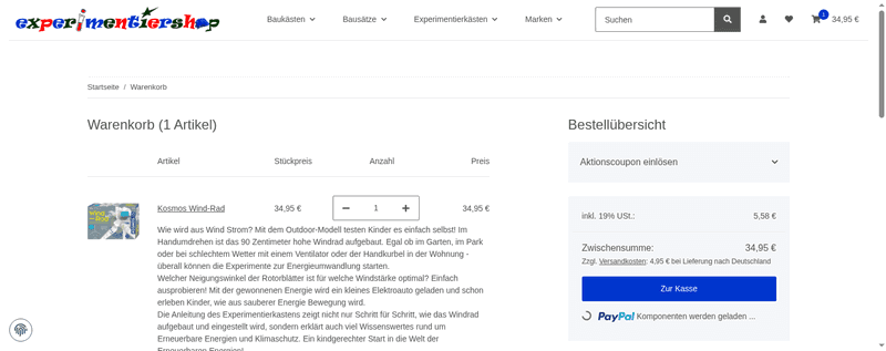 Experimentiershop Screenshot