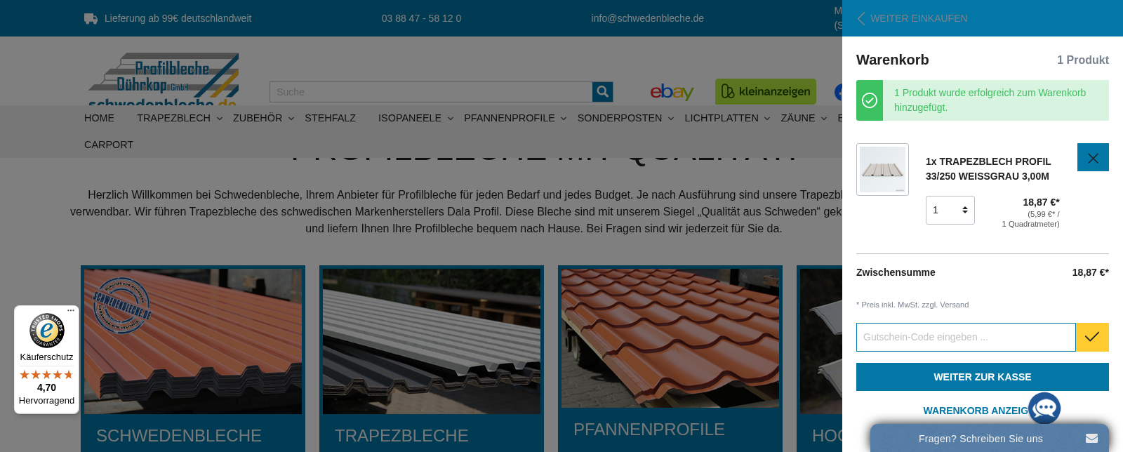 Schwedenbleche Screenshot