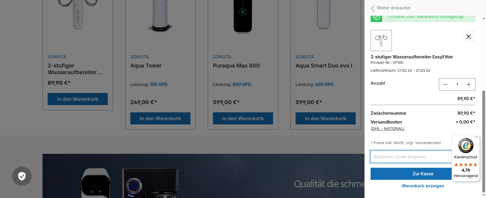 Filterzentrale Screenshot