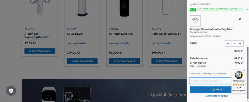 Filterzentrale Screenshot