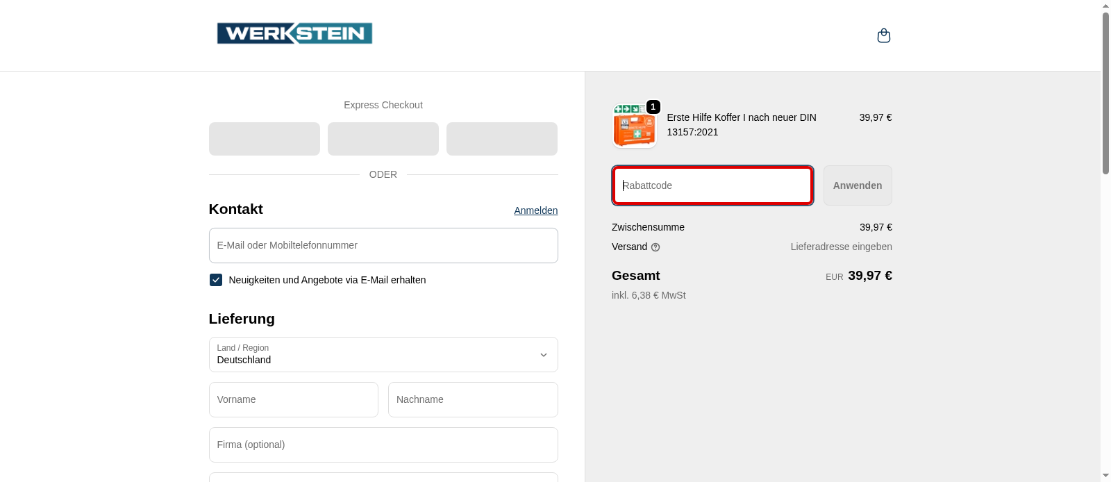 Werkstein Screenshot
