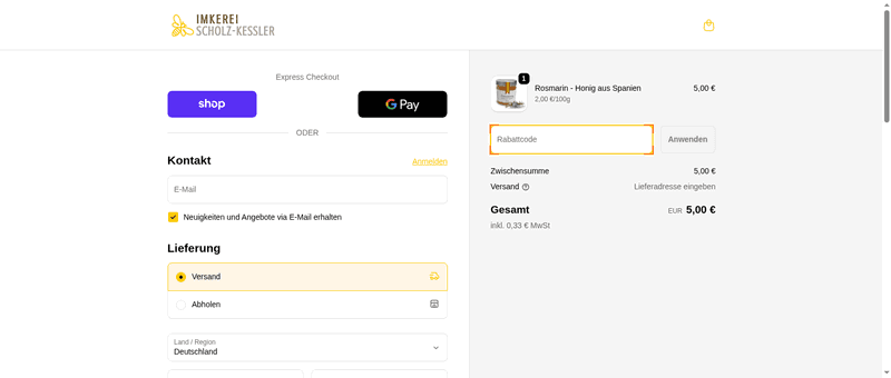 Bienenpatenschaft Screenshot