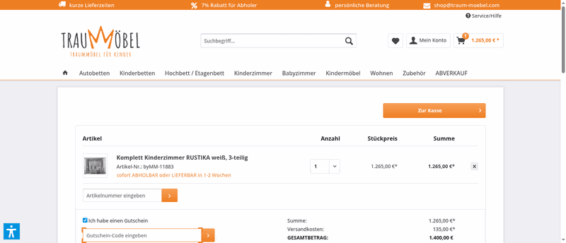 TrauM-Möbel Screenshot