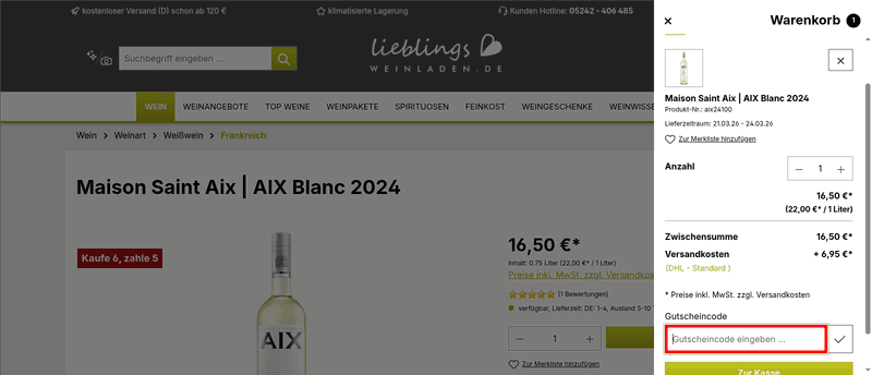 Lieblingsweinladen Screenshot