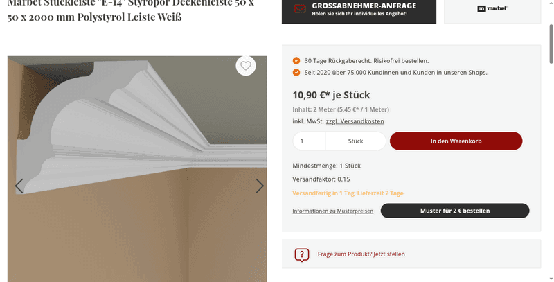 Stuckleisten24.de Screenshot