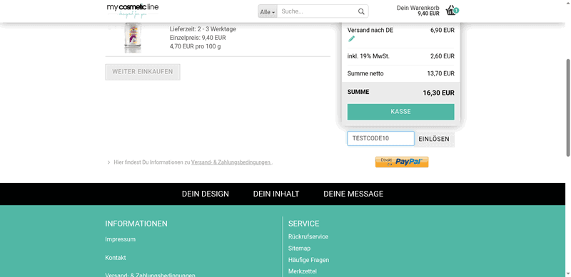mycosmeticline Screenshot