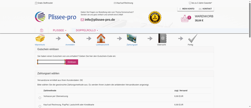 Plissee Pro Screenshot