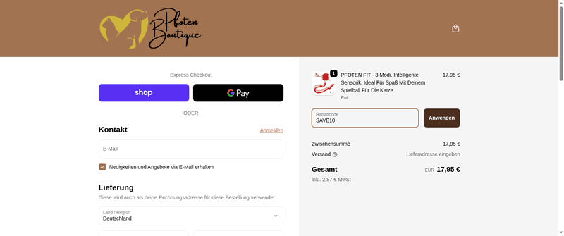 Pfoten Boutique Screenshot