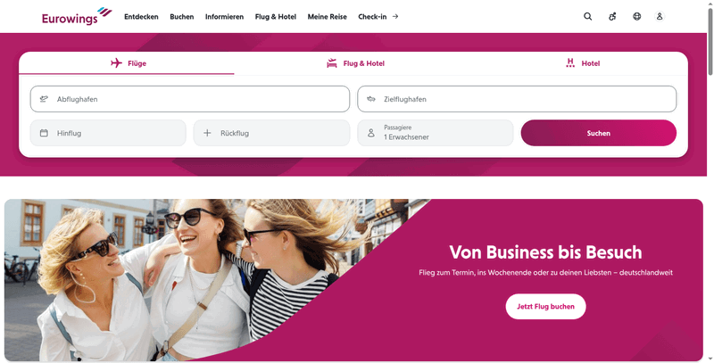 Eurowings Startseite