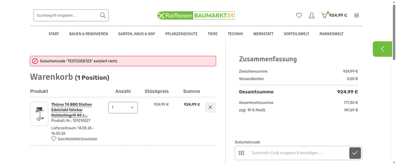 RaiffeisenBAUMARKT24 Screenshot