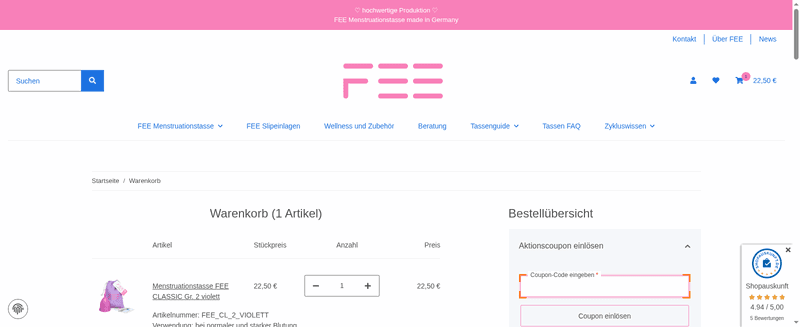 FEE Cup Screenshot