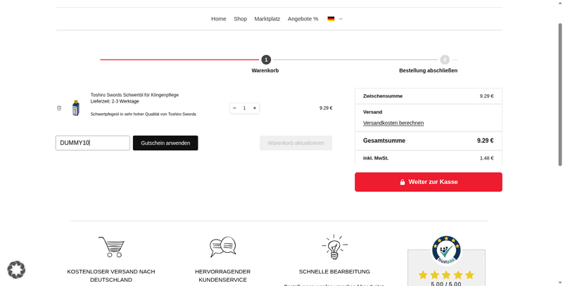 Samuraischwert.kaufen Screenshot