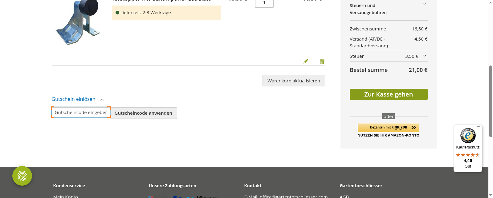 Gartentorschliesser Screenshot
