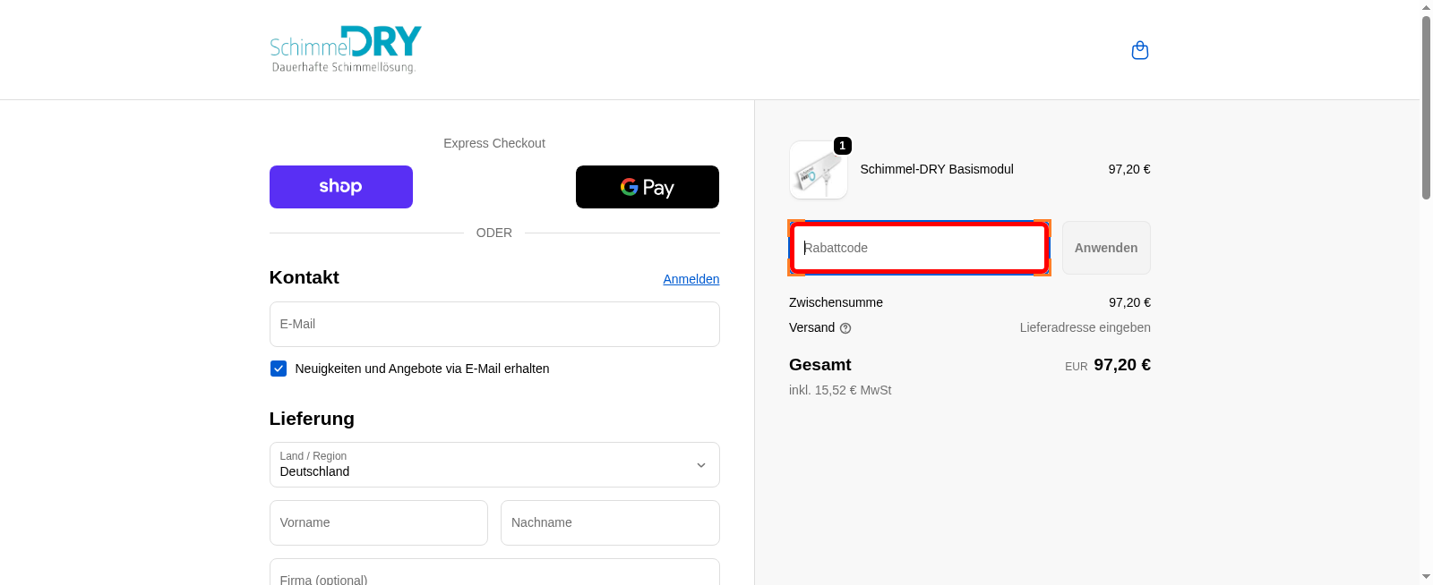 Schimmel-DRY Screenshot
