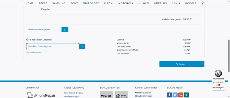 MyPhoneRepair Screenshot
