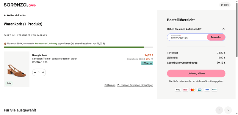 Sarenza Screenshot