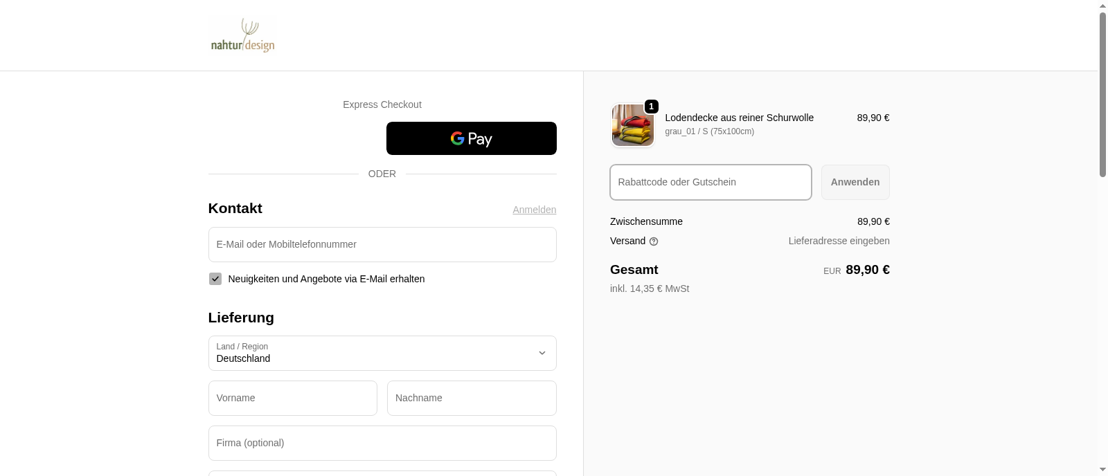 Nahturdesign Screenshot
