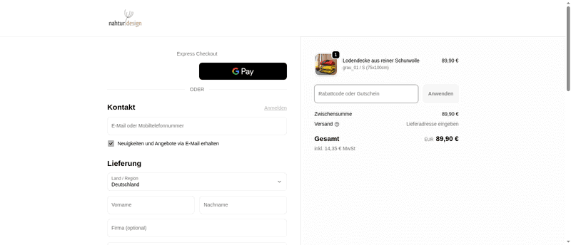Nahturdesign Screenshot