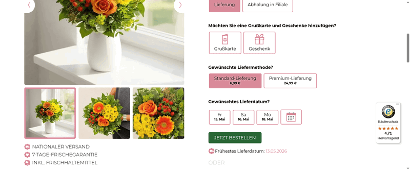 Blumenversand Edelweiss Screenshot