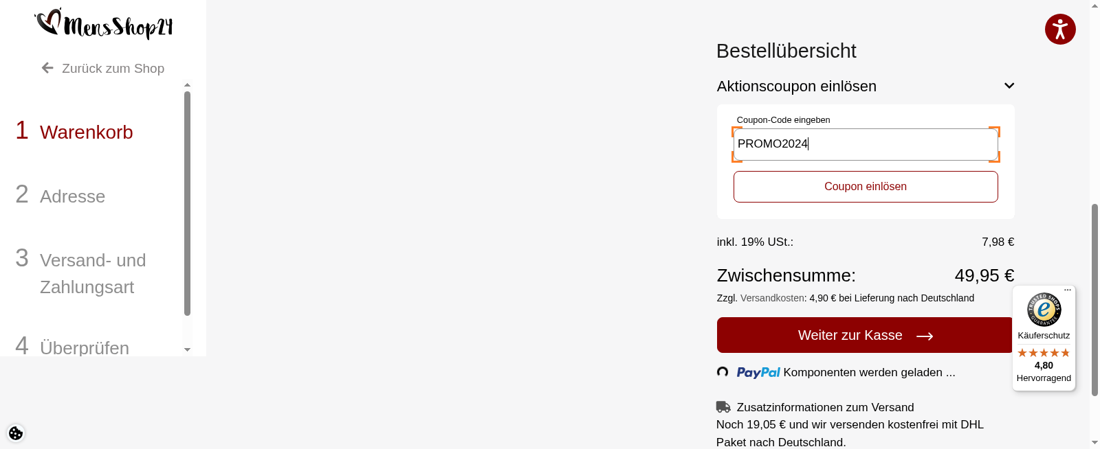 Mens-Shop24 Screenshot