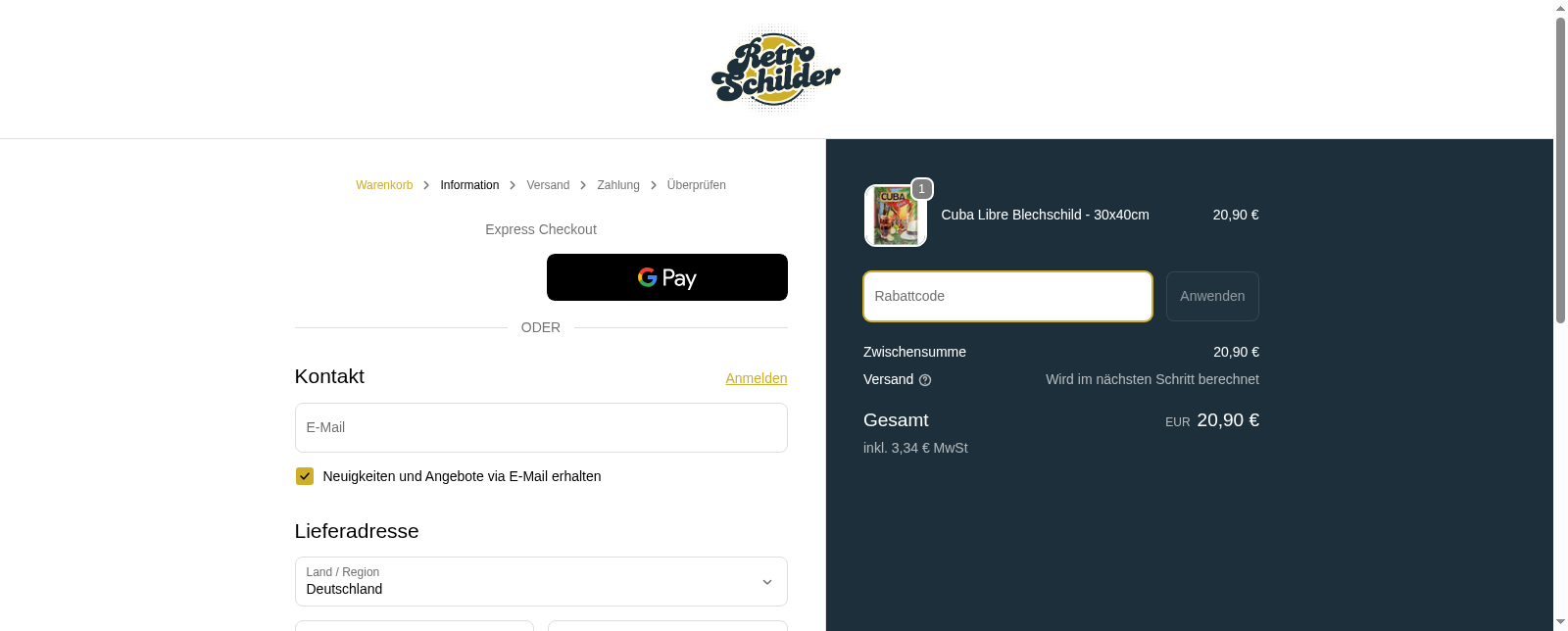 Retroschilder Screenshot