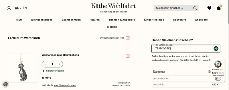 Käthe Wohlfahrt Screenshot