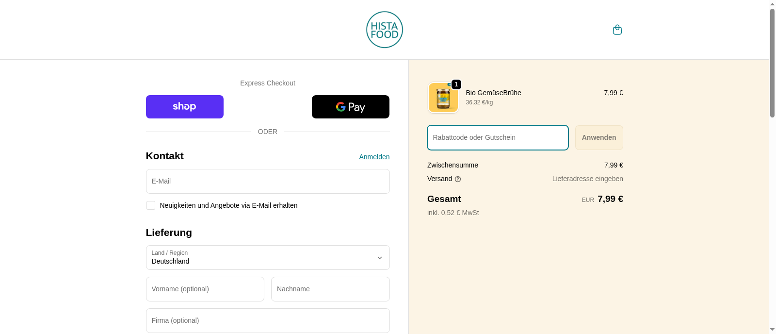 HistaFood Screenshot