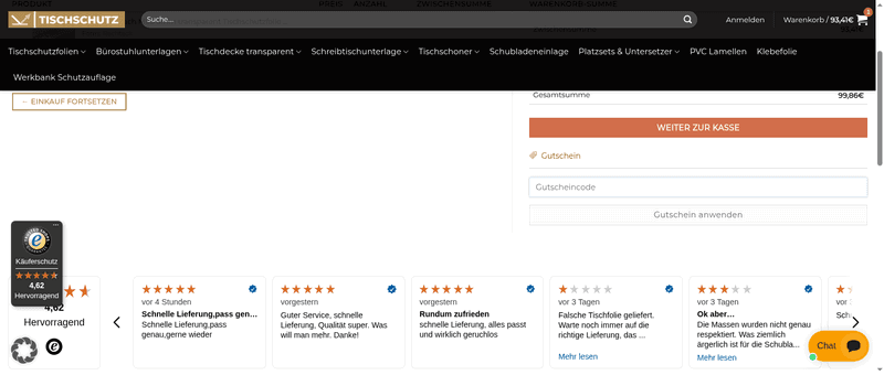 Tischschutz Screenshot