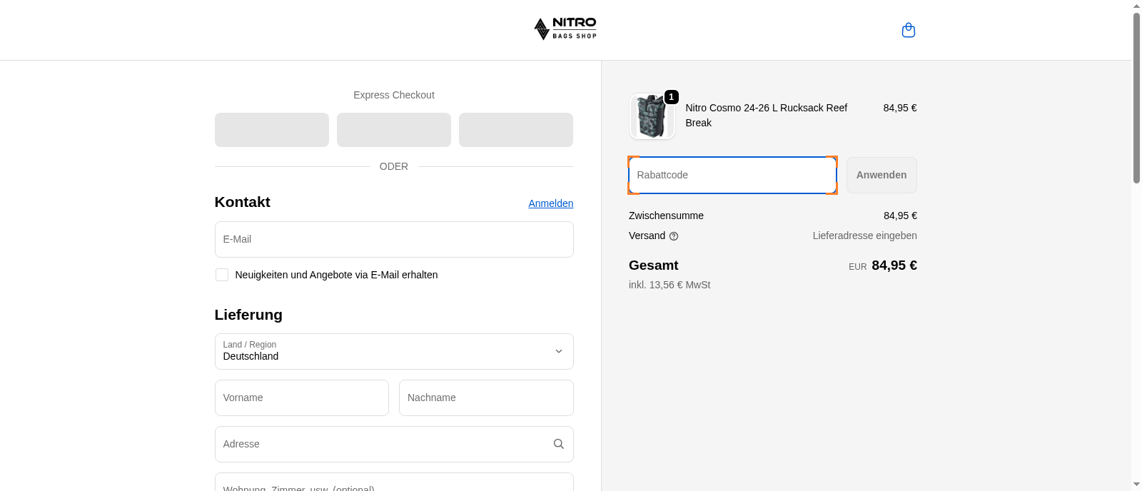 Nitro Bags Shop Screenshot
