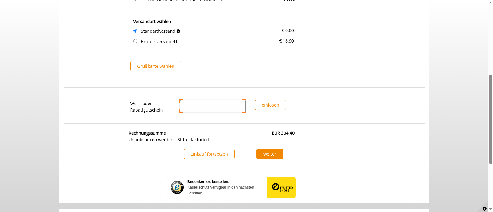 Urlaubsbox Screenshot