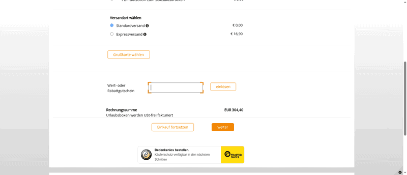 Urlaubsbox Screenshot