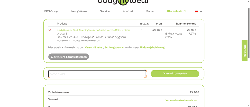 Bodyfitwear Screenshot