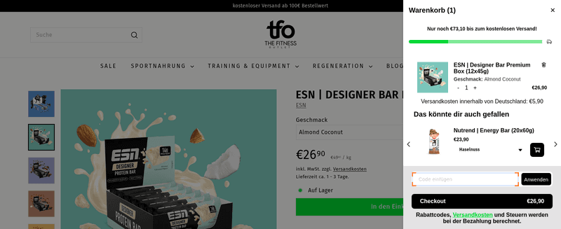 The Fitness Outlet Screenshot