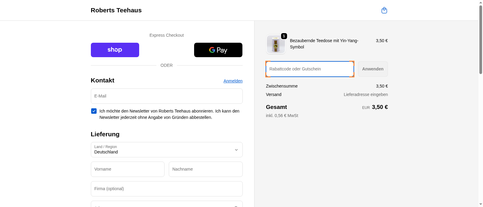 Roberts Teehaus Screenshot
