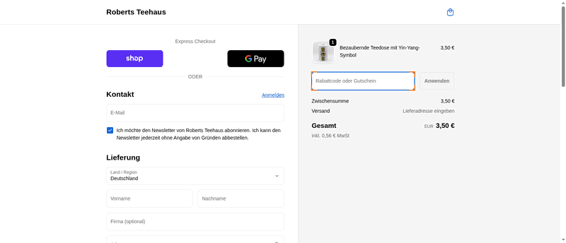 Roberts Teehaus Screenshot